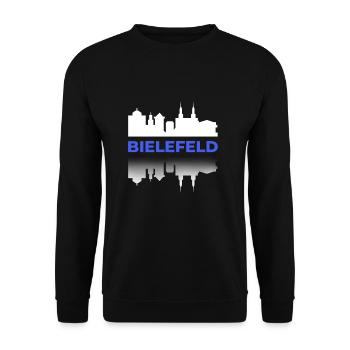 Bielefeld Blue German Cities Travel NRW Location City - Unisex Sweatshirt - black - Front - Alina (178cm) & Michal (187cm)