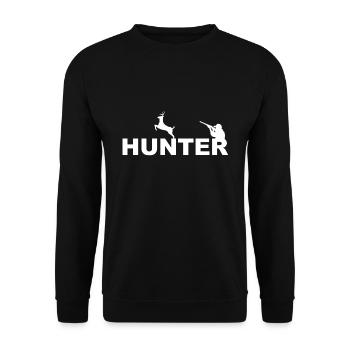 Motif chasseur blanc - Sweat-shirt Unisexe - noir - Devant - Alina (178cm) & Michal (187cm)