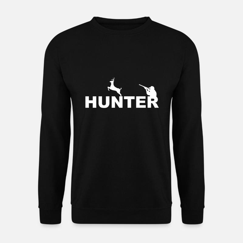 Hunter motif white - Unisex Sweatshirt - black