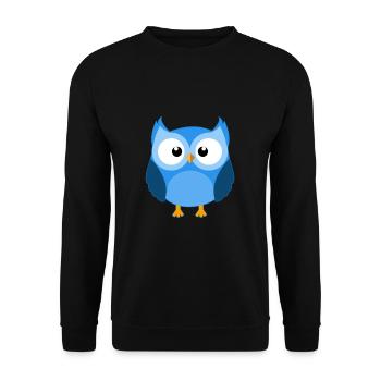 Cute Owl Night Owl Cuddly Kids Tshirt Cartoon - Unisex Sweatshirt - black - Front - Alina (178cm) & Michal (187cm)