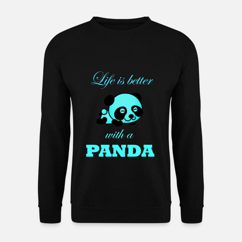Panda - Unisex Pullover - Schwarz