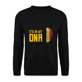 It's In My DNA Belgien Land Geschenkidee - Unisex Pullover - Schwarz - Vorne - Alina (178cm) & Michal (187cm)