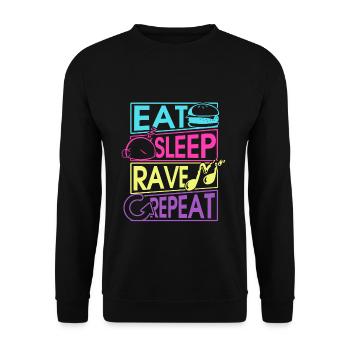 Eat Sleep Rave Repeat Gift - Sweat-shirt Unisexe - noir - Devant - Alina (178cm) & Michal (187cm)