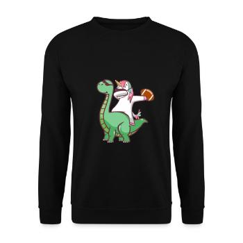 Cadeau de dinosaure football licorne fantaisie - Sweat-shirt Unisexe - noir - Devant - Alina (178cm) & Michal (187cm)