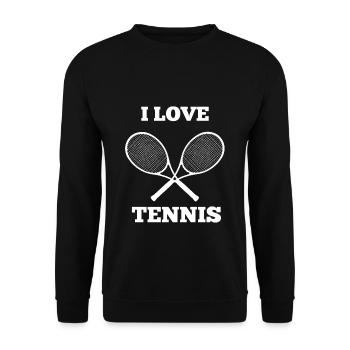 J'aime le cadeau raquettes de tennis - Sweat-shirt Unisexe - noir - Devant - Alina (178cm) & Michal (187cm)