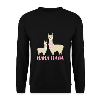 Mama Llama - Idée de cadeau pour les amoureux des lamas - Sweat-shirt Unisexe - noir - Devant - Alina (178cm) & Michal (187cm)