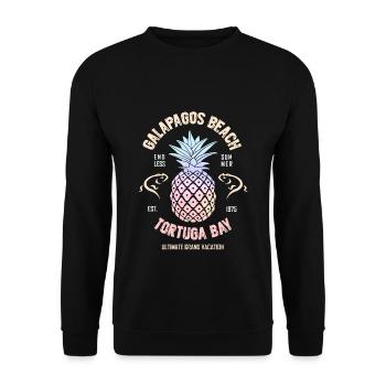 Galapagos Beach Tortuga Bay Pineapple Holiday Travel - Unisex Sweatshirt - black - Front - Alina (178cm) & Michal (187cm)