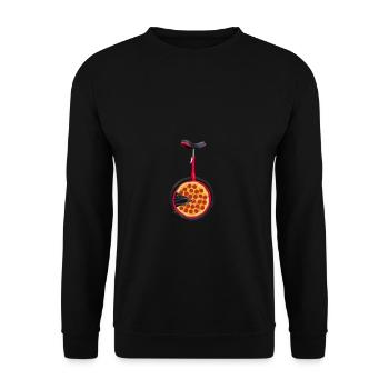 Pizza unicycle - Unisex Sweatshirt - black - Front - Alina (178cm) & Michal (187cm)