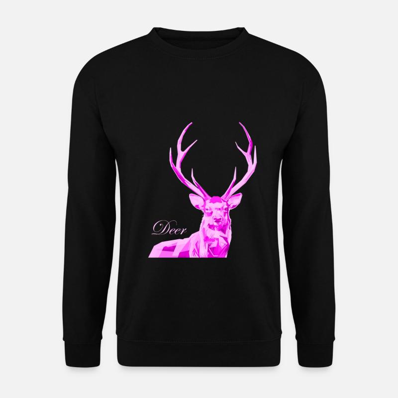 Cerf rose - Sweat-shirt Unisexe - noir