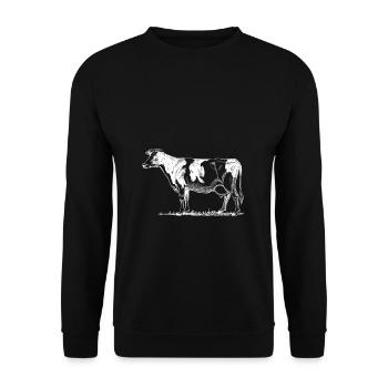 cow - Unisex Sweatshirt - black - Front - Alina (178cm) & Michal (187cm)
