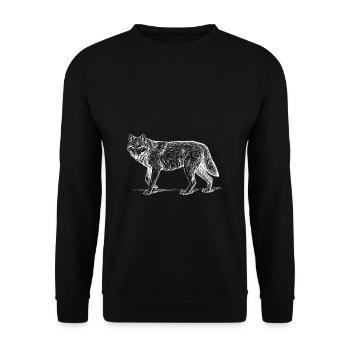 loup - Sweat-shirt Unisexe - noir - Devant - Alina (178cm) & Michal (187cm)