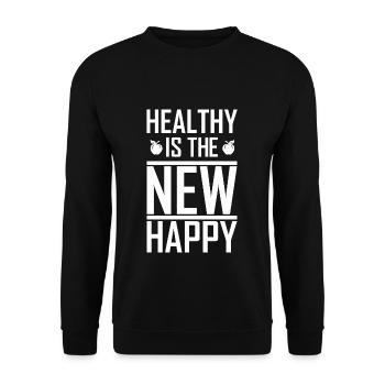 Vegan gesund - Unisex Pullover - Schwarz - Vorne - Alina (178cm) & Michal (187cm)