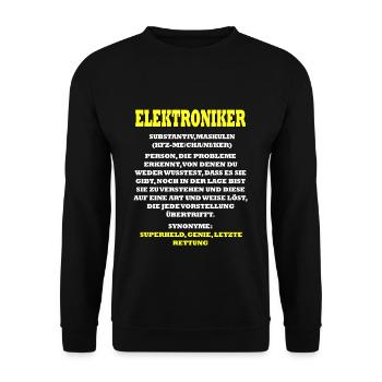 Elektroniker - Unisex Pullover - Schwarz - Vorne - Alina (178cm) & Michal (187cm)