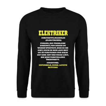 Elektriker - Unisex Pullover - Schwarz - Vorne - Alina (178cm) & Michal (187cm)