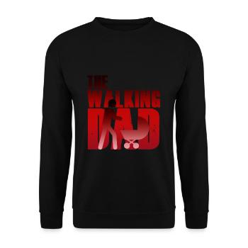 The Walking Dad Fathers Day Dad Stroller Tshirt - Unisex Sweatshirt - black - Front - Alina (178cm) & Michal (187cm)