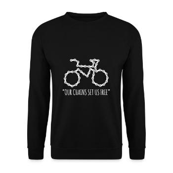 vélo - Sweat-shirt Unisexe - noir - Devant - Alina (178cm) & Michal (187cm)