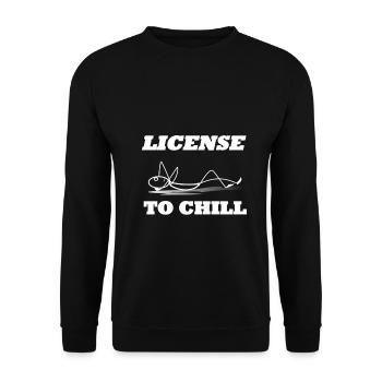 Die Lizenz zum Chillen - Unisex Pullover - Schwarz - Vorne - Alina (178cm) & Michal (187cm)
