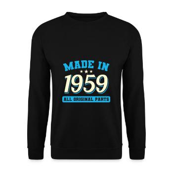 1959 year of birth - Unisex Sweatshirt - black - Front - Alina (178cm) & Michal (187cm)