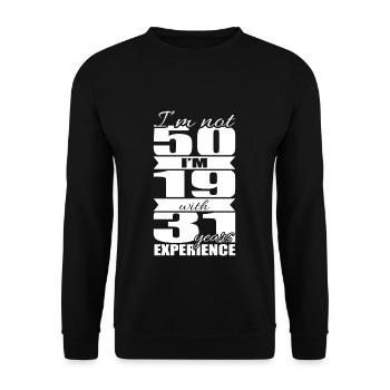 Geburtstag 50 Jahre - Unisex Pullover - Schwarz - Vorne - Alina (178cm) & Michal (187cm)