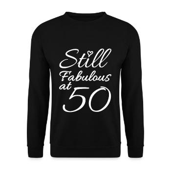 Birthday 50 years - Unisex Sweatshirt - black - Front - Alina (178cm) & Michal (187cm)