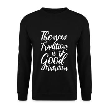Nachhaltigkeit gesund - Unisex Pullover - Schwarz - Vorne - Alina (178cm) & Michal (187cm)