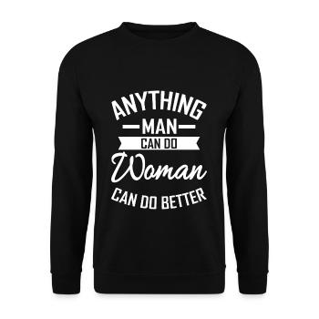 féminisme - Sweat-shirt Unisexe - noir - Devant - Alina (178cm) & Michal (187cm)