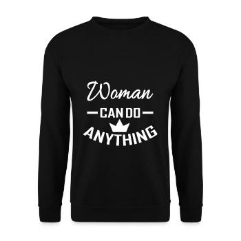 féminisme - Sweat-shirt Unisexe - noir - Devant - Alina (178cm) & Michal (187cm)