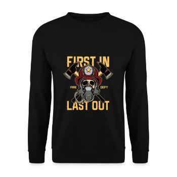 fire Department - Unisex Sweatshirt - black - Front - Alina (178cm) & Michal (187cm)