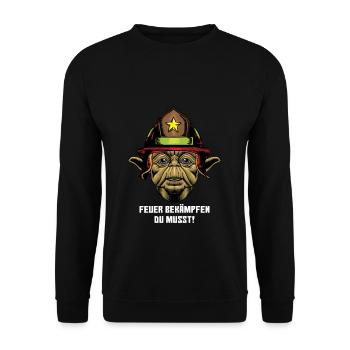 Feuerwehr - Unisex Pullover - Schwarz - Vorne - Alina (178cm) & Michal (187cm)