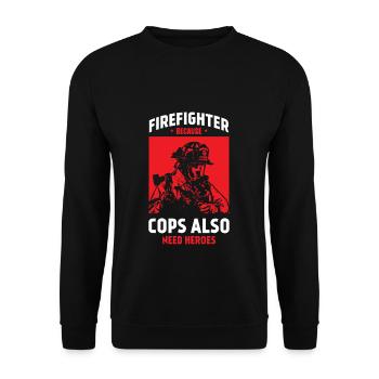 fire Department - Unisex Sweatshirt - black - Front - Alina (178cm) & Michal (187cm)