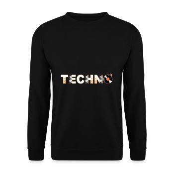 Techno Fusion Typography Music Club Sound Party - Unisex Sweatshirt - black - Front - Alina (178cm) & Michal (187cm)