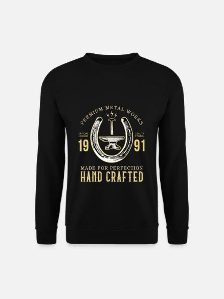 Amboss Hufeisen Hufschmied Pferde Handarbeit - Unisex Pullover - Schwarz