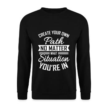 motivation - Sweat-shirt Unisexe - noir - Devant - Alina (178cm) & Michal (187cm)