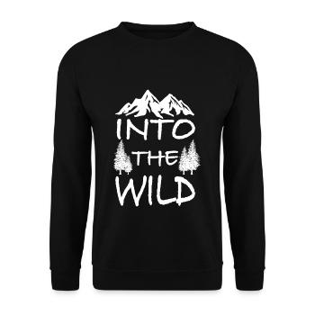 Into The Wild - Camping Hiking - Unisex Sweatshirt - black - Front - Alina (178cm) & Michal (187cm)