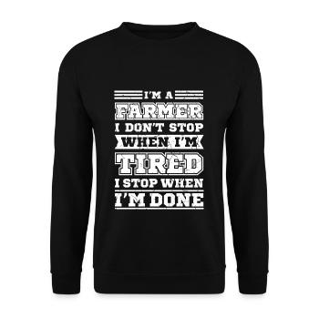 Farmer Farmer Farmer - Unisex Sweatshirt - black - Front - Alina (178cm) & Michal (187cm)