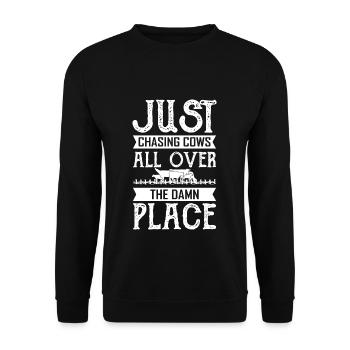 Farmer Farmer Farmer - Unisex Sweatshirt - black - Front - Alina (178cm) & Michal (187cm)