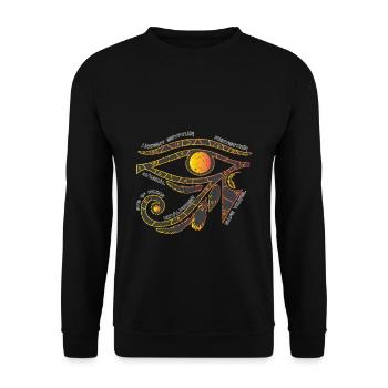 Eye of Horus Ägypten Pharao Nil Magisch Auge - Unisex Pullover - Schwarz - Vorne - Alina (178cm) & Michal (187cm)