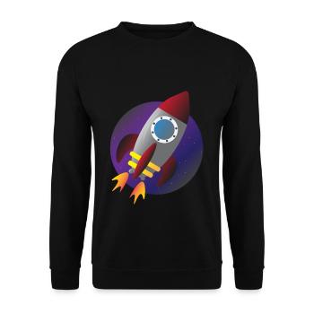 Fusée vaisseau spatial espace enfants enfants voyage dans l'espace - Sweat-shirt Unisexe - noir - Devant - Alina (178cm) & Michal (187cm)