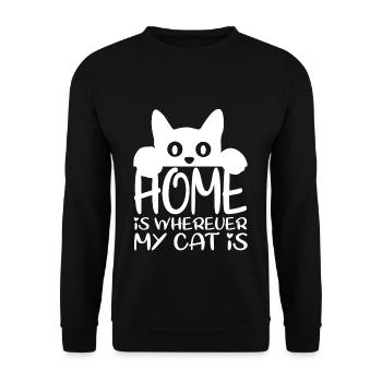 cats - Unisex Sweatshirt - black - Front - Alina (178cm) & Michal (187cm)