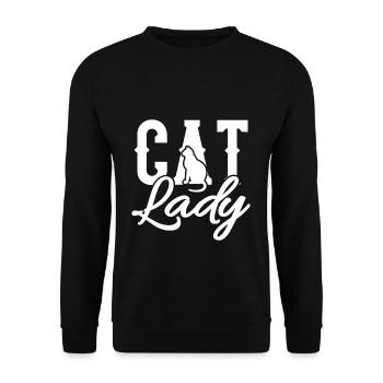 cats - Unisex Sweatshirt - black - Front - Alina (178cm) & Michal (187cm)