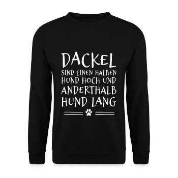 Dackel - Unisex Pullover - Schwarz - Vorne - Alina (178cm) & Michal (187cm)