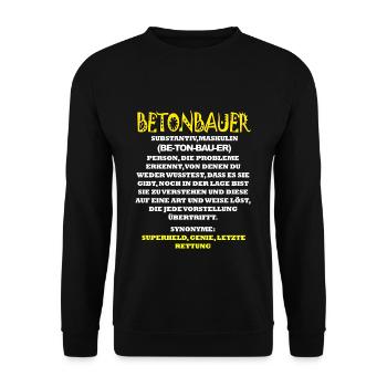 Betonbauer - Unisex Pullover - Schwarz - Vorne - Alina (178cm) & Michal (187cm)