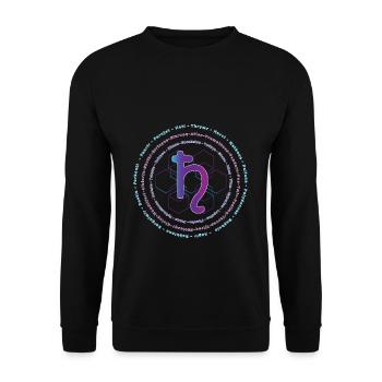 Saturne Symbole astronomique des lunes système solaire - Sweat-shirt Unisexe - noir - Devant - Alina (178cm) & Michal (187cm)