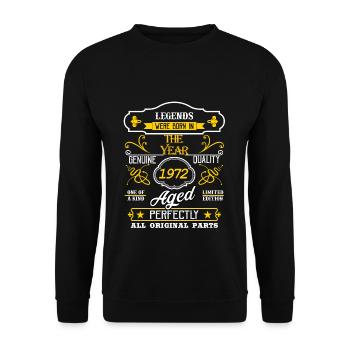 Légende de l’année 1972 Création - Sweat-shirt Unisexe - noir - Devant - Alina (178cm) & Michal (187cm)