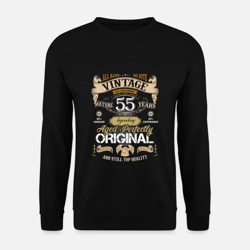 Vintage Geburtstags Motiv 55 Years - Unisex Pullover - Schwarz