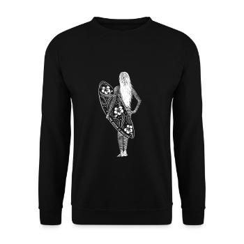 Ocean Is Calling - Surf Girl Surfing Surf - Unisex Sweatshirt - black - Front - Alina (178cm) & Michal (187cm)