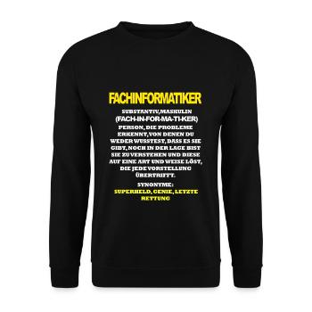 Fachinformatiker - Unisex Pullover - Schwarz - Vorne - Alina (178cm) & Michal (187cm)