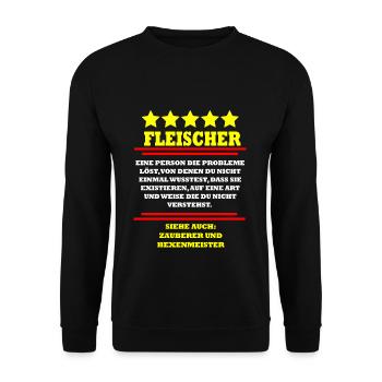 Fleischer - Unisex Pullover - Schwarz - Vorne - Alina (178cm) & Michal (187cm)