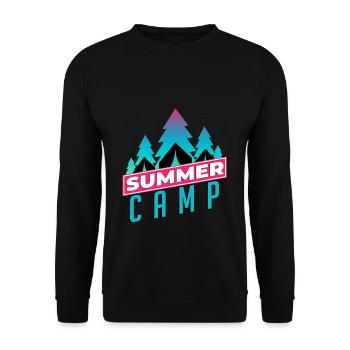 Summer Camp Sommer Camp Zelten Camping Lagerfeuer - Unisex Pullover - Schwarz - Vorne - Alina (178cm) & Michal (187cm)