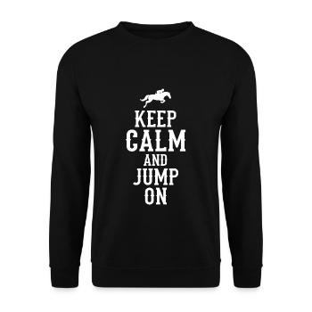 Pferde Reiten - Unisex Pullover - Schwarz - Vorne - Alina (178cm) & Michal (187cm)